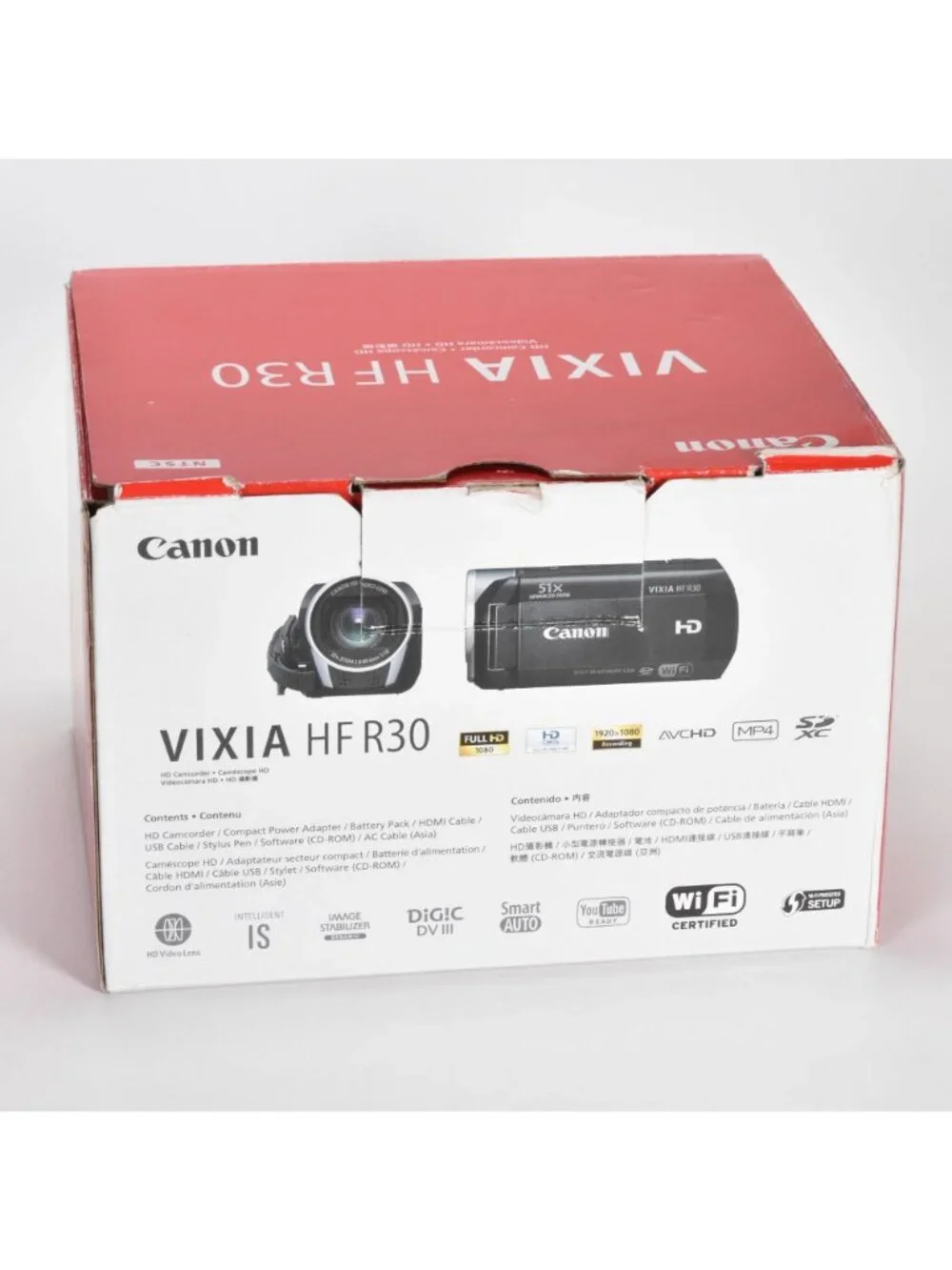 Canon VIXIA HF R30 Full HD Camcorder 32x Optical Zoom WiFi 64GB SD Card MINT